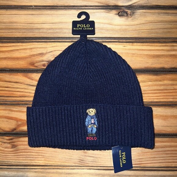 Polo Ralph Lauren Terrain Knit Cuffed Beanie Hat Navy